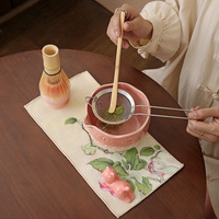 Kit d'accessoires pour mélangeur de matcha, ensemble de bols à matcha en céramique, fouet à matcha Chasen, ensemble de matcha transparent