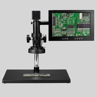 Boshida mikroskop Video Digital Port VGA V200-A01 dengan lampu cincin LED layar LCD untuk pemeriksaan PCB dan perbaikan ponsel