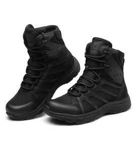 Botas de Caminar con Cordones de Malla Negra, Transpirables, con Punta Redonda y Suela de Goma, Estilo para Todas las Temporadas - Product Image 3