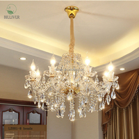 Lustre en cristal de lobby d'hôtel de luxe lampe suspendue de lustre de salle de banquet avec l'éclairage élégant en verre pour la décoration intérieure