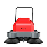Barredora de Pisos Industrial Eléctrica con Batería, Barredora de Pisos Manual para Almacenes, Máquina Limpiadora de Pisos para Carreteras