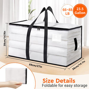 กระเป๋าใส่เสื้อผ้าเดินทางขนาดใหญ่กระเป๋าใส่ของแบบใสใช้งานได้หลากหลายสำหรับเสื้อผ้าเดินทางใช้ซ้ำได้ความจุมาก - Product Image 5