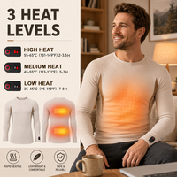 Chemise thermique chauffante électrique unisexe Dr.Warm avec contrôle de la température, haut de gamme à manches longues
