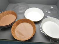 Papier sulfurisé jetable résistant à la chaleur pour friteuse à air, idéal pour la cuisson du poulet, des biscuits et du pain, revêtement numérique