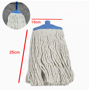 Serpillère en tissu de <span class=keywords><strong>coton</strong></span> avec manche en acier inoxydable à 4 sections et 2 têtes de serpillère en <span class=keywords><strong>coton</strong></span> réutilisables, blanches, pour le nettoyage des sols - Product Image 5