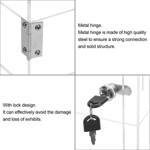 Acrylic D&amp;D Factory <strong>Custom</strong> Small <strong>Countertop</strong> <strong>Display</strong> Case W/ 4 Double-Sided Shelves, Locking Door &amp; Rotating Base - Product Image 6
