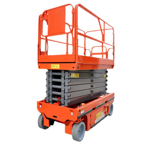 Mini elevador de tijera sobre orugas autopropulsado todoterreno eléctrico con orugas móvil de 450kg, elevador de tijera todoterreno barato CE - Product Image 1