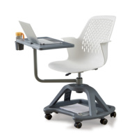Noeud en plastique dossier 360 degrés pliable bloc-notes et matériau plastique de levage pivotant avec grand espace de rangement chaise d'entraînement