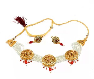 Elegante conjunto de collar hecho a mano para mujer, fiesta de boda y joyería para ocasiones especiales a los mejores precios de la India - Product Image 4