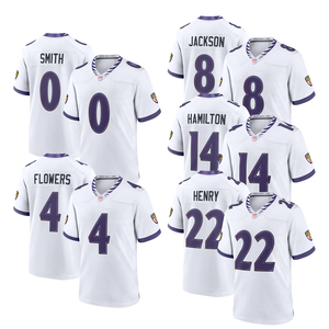 Maillots de football américain personnalisés 2026 Baltimore – Tenues brodées pour jeunes avec logos – Blanc - Product Image 1