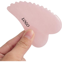 Outil de massage Gua Sha en quartz rose - Planche Gua Sha à bords uniques pour le SPA et la thérapie d'acupuncture