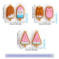 6 styles de porte-clés clicker crème glacée, jouet anti-stress imprimé en 3D PLA, mignon, motifs sucette, chat, pastèque