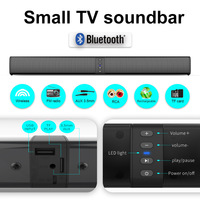 Barra de Sonido Activa RGB de 50W con Batería, Subwoofer Integrado, Altavoz Inalámbrico para PC, Conexión Óptica/Auxiliar/USB, Montable en Pared, Portátil