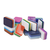 4-Layer Custom Color Acrylic Mahjong Tile 160 Buah Ubin Mahjong Amerika untuk Klub Mahjong