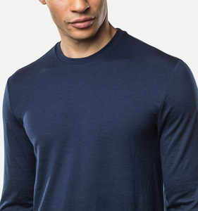 <span class=keywords><strong>T</strong></span>-<span class=keywords><strong>shirt</strong></span> à manches longues pour homme, col rond, en <span class=keywords><strong>laine</strong></span> mérinos douce, personnalisable OEM - Product Image 5