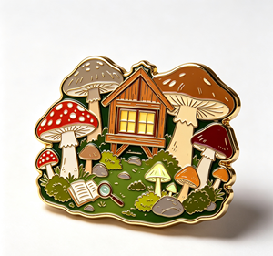 Imán de nevera personalizado con forma de casa de hongos en 3D, adorno de metal de aleación de zinc, forma irregular, para regalo o decoración. - Product Image 2