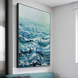 Mintura su misura grande tela da parete arte dipinta a mano moderna astratta 3D pittura a olio a onde di mare <span class=keywords><strong>paesaggi</strong></span> <span class=keywords><strong>marini</strong></span> per la casa bordi <span class=keywords><strong>dipinti</strong></span> a pieno - Product Image 4