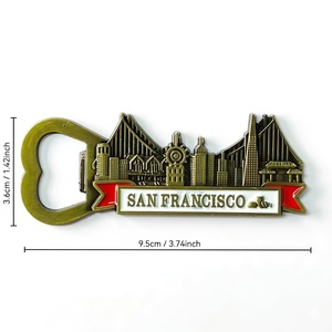 Imán de Refrigerador 3D Personalizado de Metal con Abrebotellas, Recuerdo del Monumento de San <span class=keywords><strong>Francisco</strong></span>, Imán para Refrigerador para Regalos Promocionales - Product Image 1