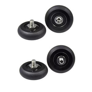 Roue à roulement à billes en polyuréthane avec rainure en arc et vis à goujon, roue profilée courbée en polyuréthane avec roulement pour convoyeur à rail - Product Image 2