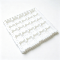 Barquette thermoformée blanche écologique multi-compartiments pour l'emballage de pièces de précision d'usine électronique