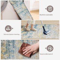 Tapis de salon épais, résistant à la saleté, facile d'entretien, lavable en machine, multi-usage, grande surface, pour intérieur et location
