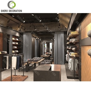 High-end Menswear Shop Interior Design Luxury Clothes Display Cabinet Durable Menswear Shop Display Stands for Shop Decoration - Product Image 1