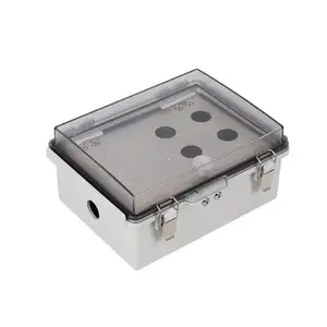 Saipwell Junction Box Hinged Transparent Cover Stainless Steel Clip IP65 Waterproof Plastic Enclosure For Electrical Project