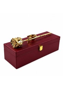 ของขวัญวาเลนไทน์ขายดี ดอกกุหลาบชุบทองคำ 24K พร้อมแจกัน กล่องกำมะหยี่ ดอกกุหลาบธรรมชาติเคลือบทองคำ 24K - Product Image 3