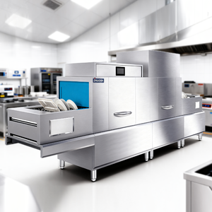 Lave-vaisselle industriel commercial à convoyeur automatique avec bande de séchage pour grands hôtels - Product Image 1