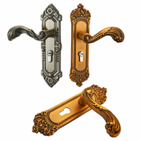 Ensemble de poignées de porte à levier en laiton antique vintage européen, avec serrure et poignée de confidentialité en acier inoxydable pour chambre, salle de bain et porte en bois
