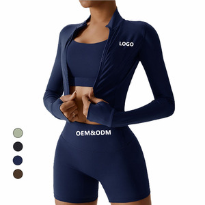 Ensemble de leggings de yoga sans couture respirants et imprimés pour femmes, avec veste, pour la gym et l'entraînement physique - Product Image 1
