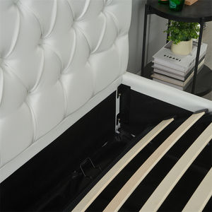 <span class=keywords><strong>Cama</strong></span> de Cuero de Lujo Moderna con Elevación a Gas, Diseño de <span class=keywords><strong>Cama</strong></span> Doble con Listones de Madera para Dormitorio Principal y Uso en Apartamentos - Product Image 4