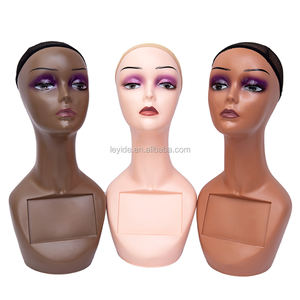 Vente en Gros <span class=keywords><strong>Pas</strong></span> <span class=keywords><strong>Cher</strong></span> : Tête de Mannequin Femme Grande Taille en Plastique Moderne, Support Trépied pour Affichage de Perruques, Maquillage, Chapeaux et Bijoux - Product Image 2