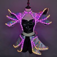 Les femmes adultes portent des vêtements de Cosplay jupe de danse costumes Costume de Robot illuminé avec lumière LED pour la performance de scène de fête Rave
