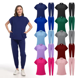 Vendita calda Scrub personalizzato elasticizzato traspirante donna cura cura uniformi all'ingrosso medico Spandex ospedale chirurgico uniformi <span class=keywords><strong>Set</strong></span> - Product Image 2