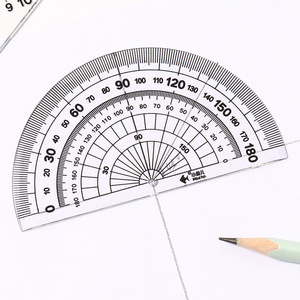 Little Fish Student Protractor 180 Degree Clear Plastic Angle Measuring <b>Tool</b> For School Geometry Drawing - Product Image 1