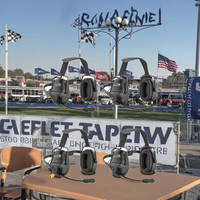 Écouteur de course automobile OMFox à réduction active du bruit avec micro et connexion cascade à quatre casques pour protection auditive de course