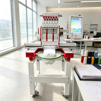 Machine à broder automatique avancée à plusieurs aiguilles et à tête unique pour t-shirts, casquettes et vêtements