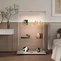 Venta Directa de Fábrica, Vitrina Moderna de Alta Calidad con Cerradura, Doble Puerta, Tres/Cuatro Niveles, Vidrio Templado, Iluminación LED