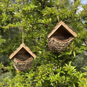 Classico Duo di case tessute Martin <span class=keywords><strong>Bird</strong></span> <span class=keywords><strong>Bird</strong></span> Boxes in legno con stringhe di chiusura dimensioni M - Product Image 6