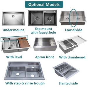 Évier d'angle de cuisine <span class=keywords><strong>en</strong></span> acier inoxydable, Double bol, lavabo à montage supérieur, 304 - Product Image 6