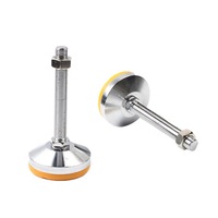 Pied de support réglable robuste en acier et laiton, antidérapant et amortissant, avec vis d'ancrage fixe pour machine-outil