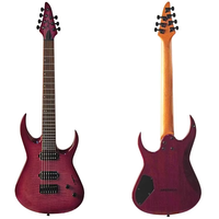 Guitare électrique OEM personnalisée en usine corps en bois d'acajou 7 cordes prix érable palissandre arrière/côté matériel guitare électrique