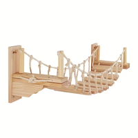 Structure d'escalade pour chat en bois écologique moderne, pilier à gratter mural, design pour usage intérieur, emballé en carton, 1 niveau, corde en sisal