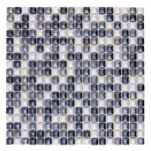 Thủy tinh tái chế vuông óng ánh hỗn hợp màu sắc nghệ thuật 3D thủy tinh backsplash Gạch Mosaic - Product Image 3