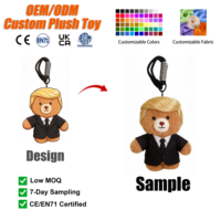 Porte-clés en peluche personnalisé Ours Teddy, Adorable Ours Big Boss en Peluche, Jouets en Coton Personnalisables