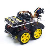 KUONGSHUN Kit de voiture robot éducatif pour Arduino UNO R3, mini planche à pain 4WD, 170 points, programmation, bricolage