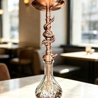 Chicha artisanale de luxe avec étui métallique en acier inoxydable, design moderne Maklaud Dragon Joker Monkey, technique miroir, durable pour fumer