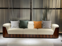 Canapé modulaire de luxe en cuir de vachette pleine fleur, design moderne, fabriqué à Foshan, idéal pour les appartements et les villas.