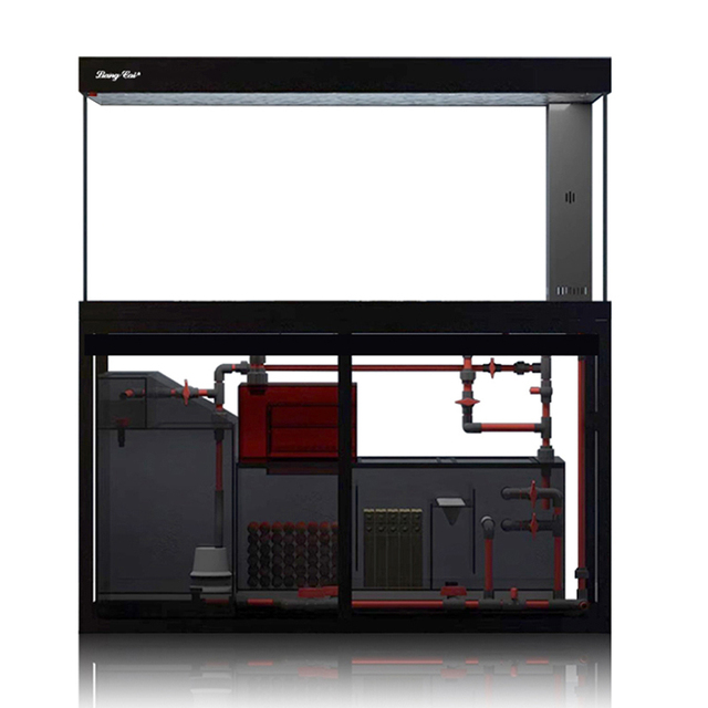 Aquarium Stand Cabinet with Clear Glass Fish Tank and Digital Marine Aquarium Filter Eco-friendly 220v Easy-to-Use Accessory